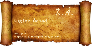 Kugler Árpád névjegykártya