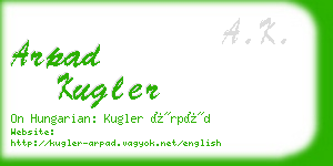 arpad kugler business card